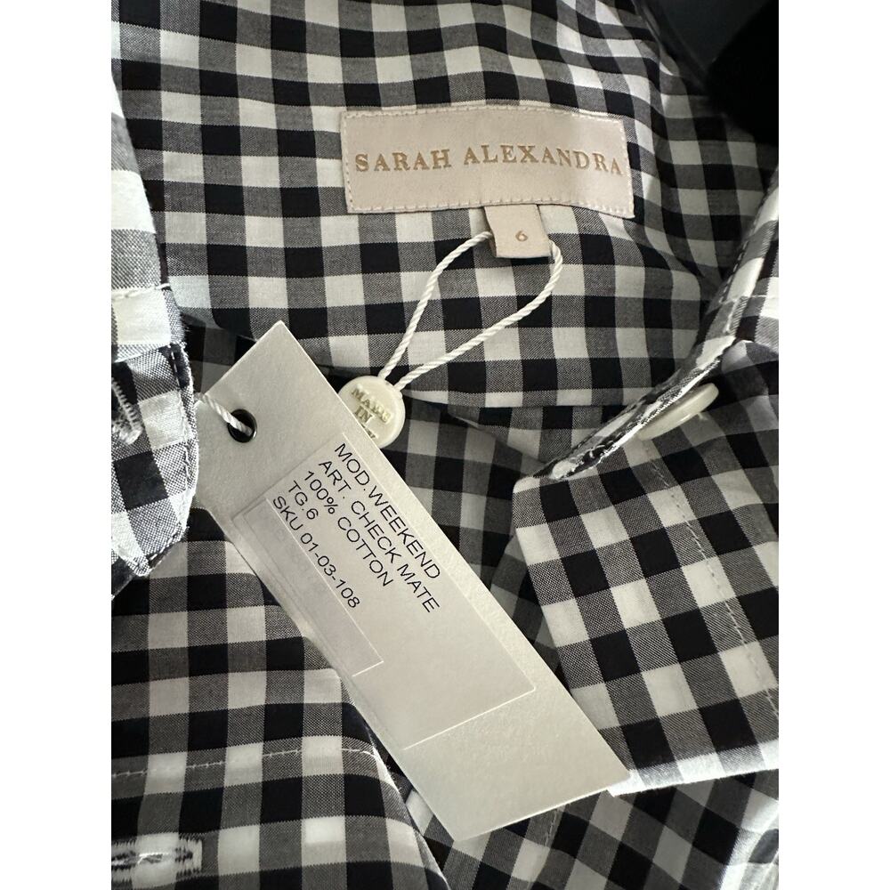 Sarah Alexandra women's long-sleeve button-down shirt black and white Size 6 - Picture 7 of 7